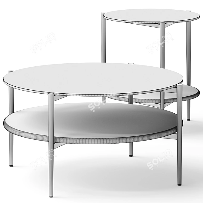 Mid-Century Art Display Coffee Table 3D model image 2