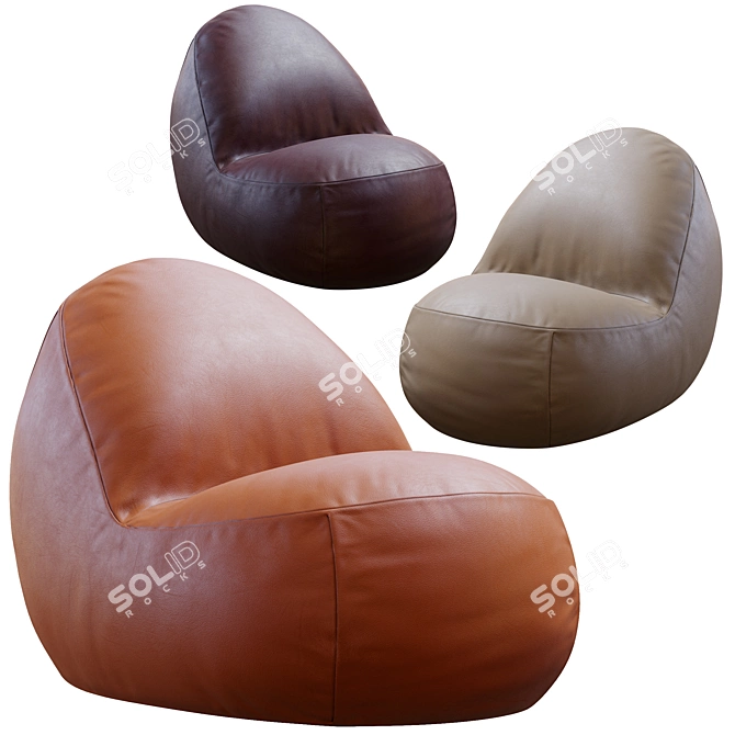 Pinto Leather Sofa 3D Model 3D model image 1