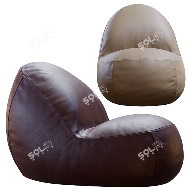 Pinto Leather Sofa 3D Model 3D model image 4