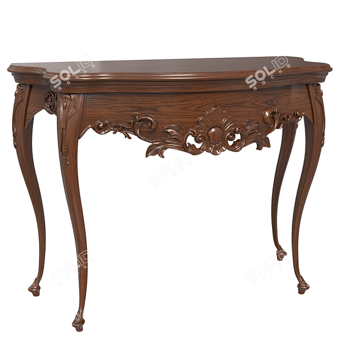 Carved Wooden Console Table 3D model image 1