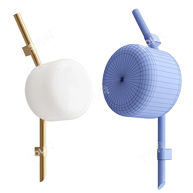 Modern Opal Glass Wall Lamp 3D model image 3