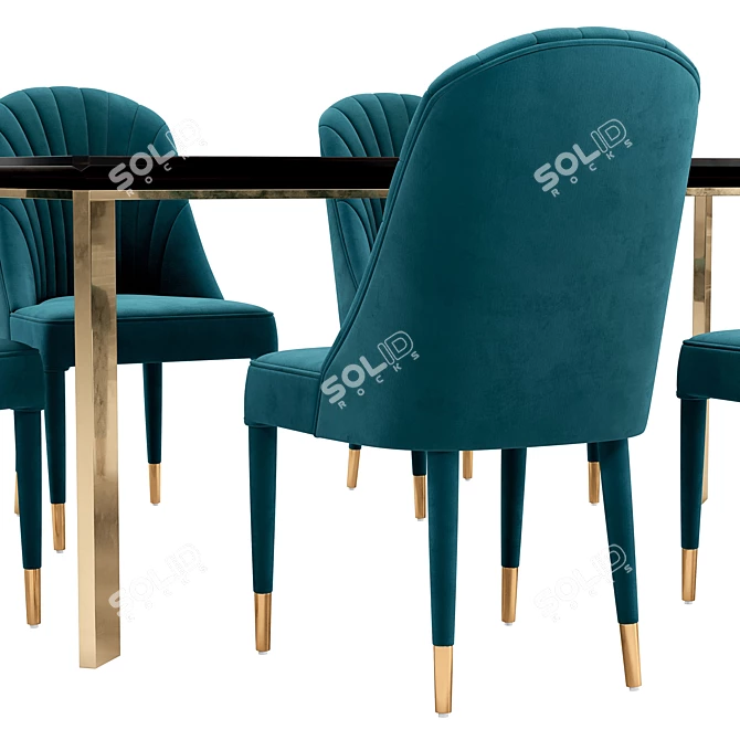 Modern Dining Chair and Table 3D model image 5