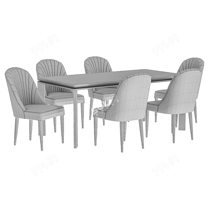 Modern Dining Chair and Table 3D model image 6