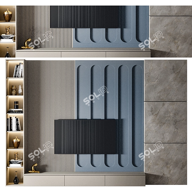 Modern 3D Wall Art Render 3D model image 1