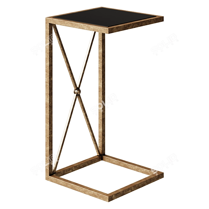 Zafina Gold Glass Side Table 3D model image 1