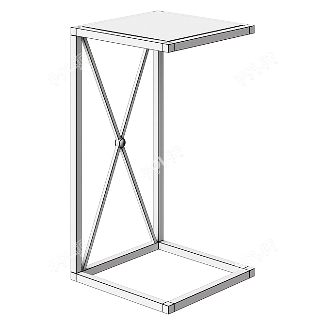 Zafina Gold Glass Side Table 3D model image 2