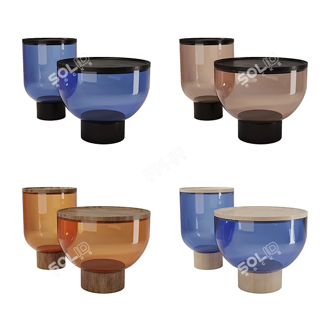 Elegant MASTEA Coffee Table Set 3D model image 1