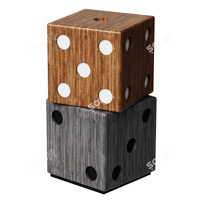 Translate the product description: 
Roll the Dice Ebony and White Accent Table

Ebony White Accent Table. 

Length: 32 characters 3D model image 1