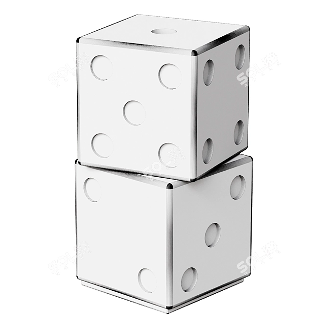 Translate the product description: 
Roll the Dice Ebony and White Accent Table

Ebony White Accent Table. 

Length: 32 characters 3D model image 2