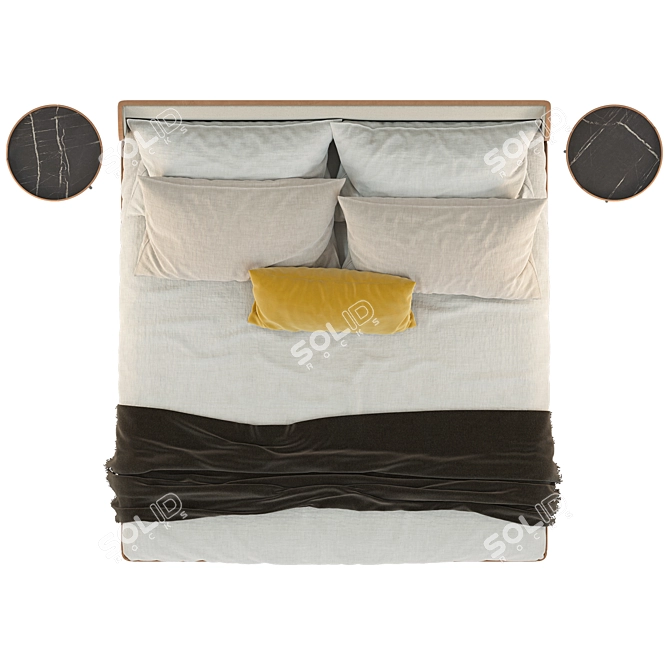 Bolzan Gabri Bed: Italian Elegance 3D model image 3