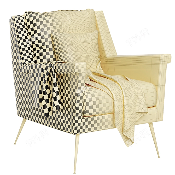 Carlo Mid Century Metal Chair 3D model image 5