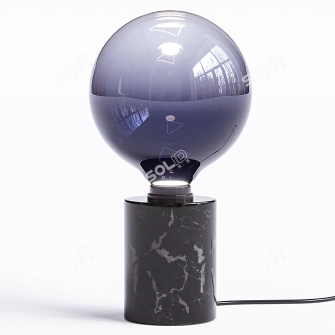 Modern Black Marble Table Lamp 3D model image 1