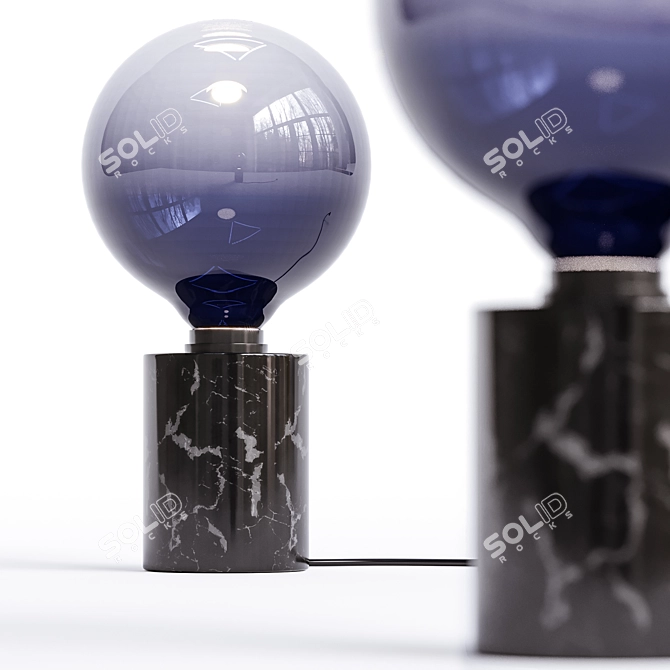 Modern Black Marble Table Lamp 3D model image 2