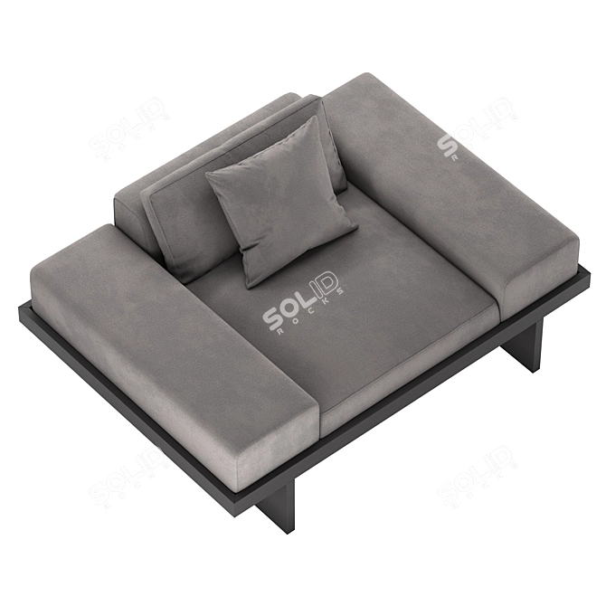 Sleek Kyoto Lounge Chair Luxe 3D model image 3