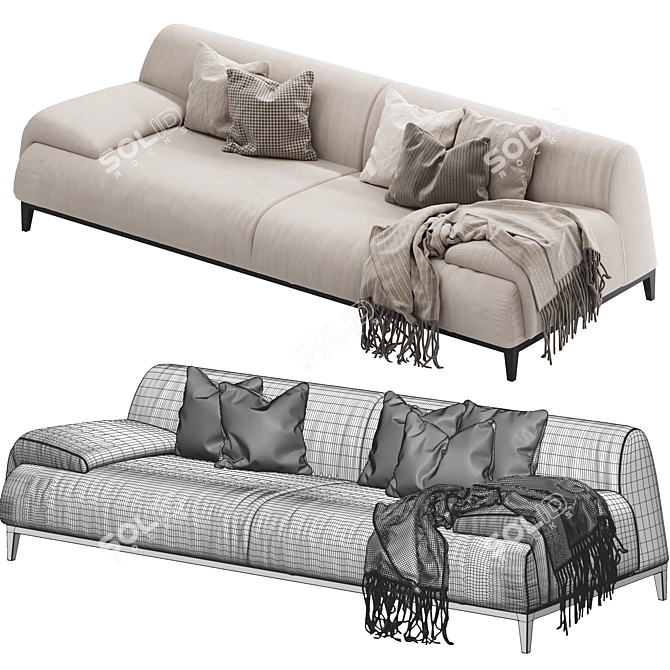 Contemporary Bonaldo Cave Sofa Bed 3D model image 4