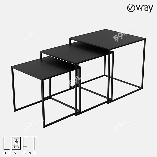 LoftDesigne Coffee Table Set 60578 3D model image 1