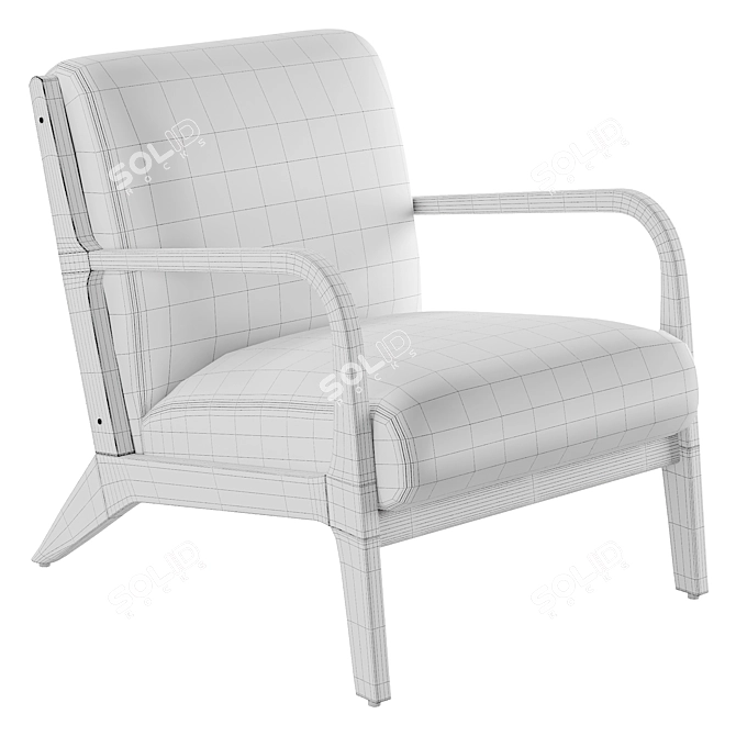 Modern Wood Armchair - Elegant Design 3D model image 4