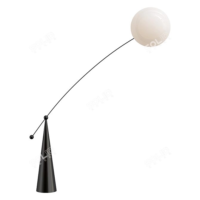 Elegant Opal LED Floor Lamp 3D model image 1