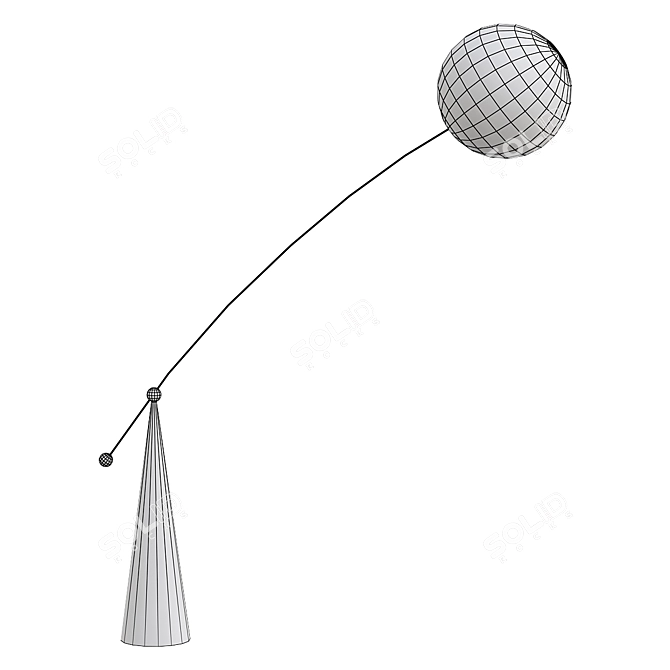 Elegant Opal LED Floor Lamp 3D model image 2