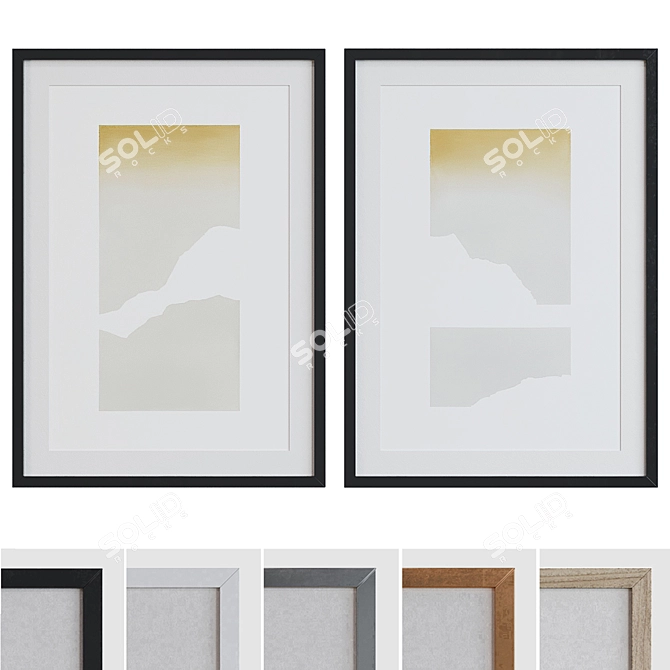 Abstract Frame Set with Color Options 3D model image 1