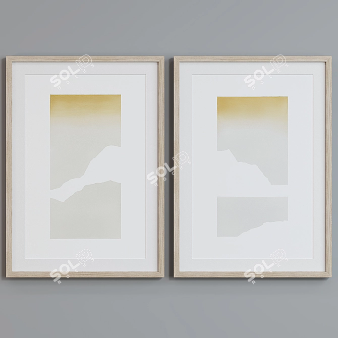 Abstract Frame Set with Color Options 3D model image 4