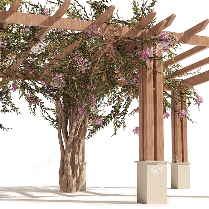 Exquisite Crape Myrtle Pergola Model 3D model image 3