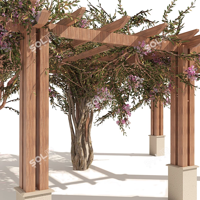 Exquisite Crape Myrtle Pergola Model 3D model image 5