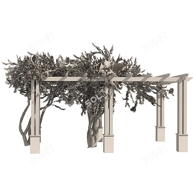 Exquisite Crape Myrtle Pergola Model 3D model image 6