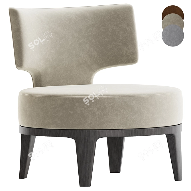 Modern Flexform DROP Armchair 3D Model 3D model image 1