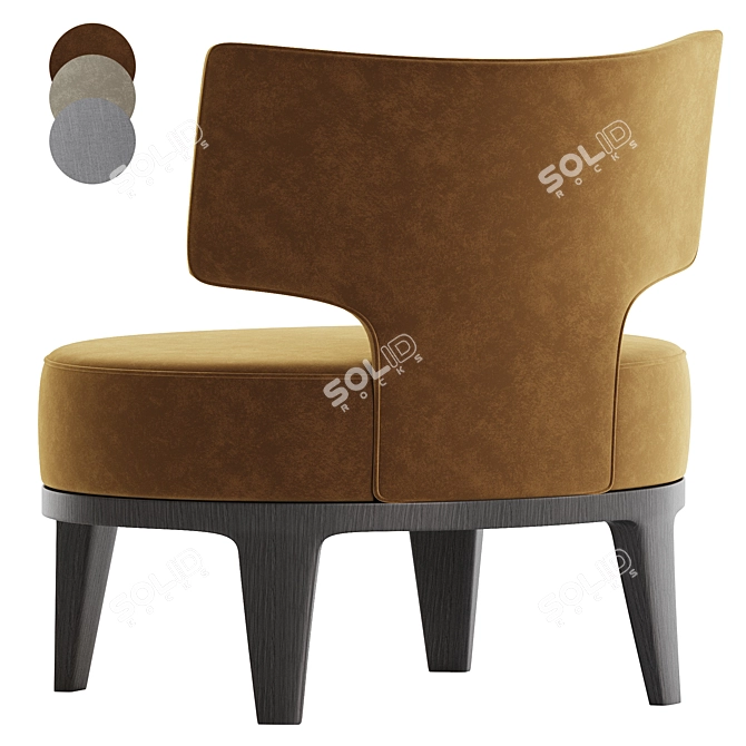 Modern Flexform DROP Armchair 3D Model 3D model image 4