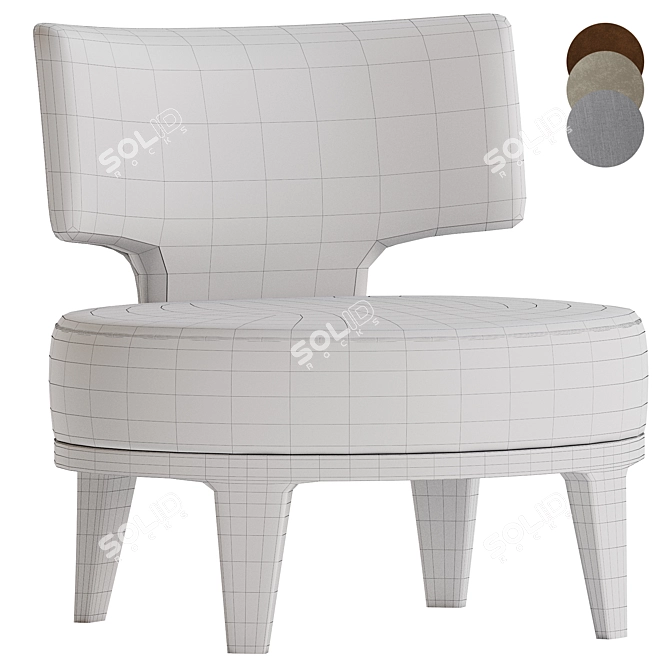 Modern Flexform DROP Armchair 3D Model 3D model image 5