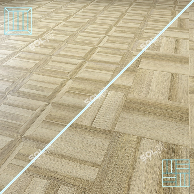 Premium Wood Floor 3D Model 3D model image 1