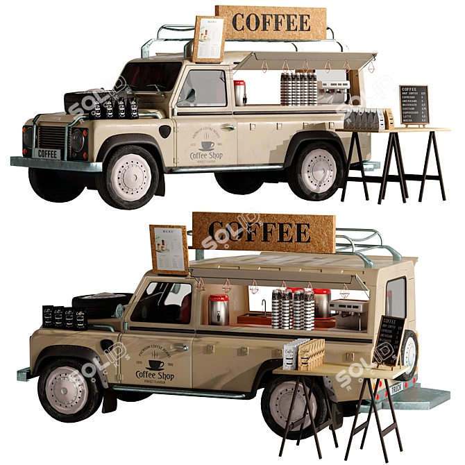 2015 Coffee Jeep Food Truck 3D model image 1