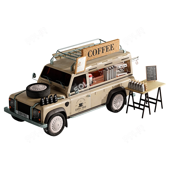 2015 Coffee Jeep Food Truck 3D model image 2