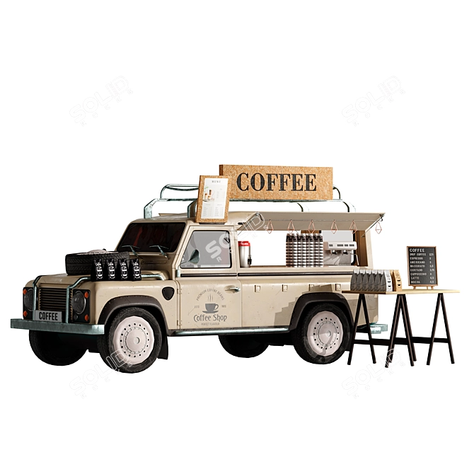 2015 Coffee Jeep Food Truck 3D model image 4