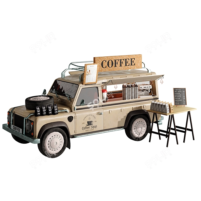 2015 Coffee Jeep Food Truck 3D model image 5