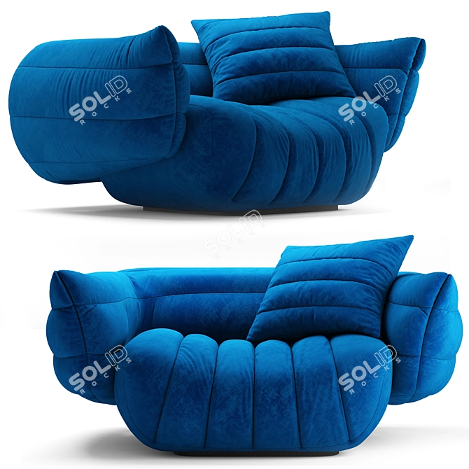 Luxurious Tactile Armchair Glamour 3D model image 1