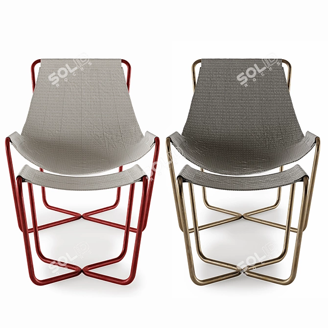 Sling Lounge Set: Outdoor Furniture 3D model image 2