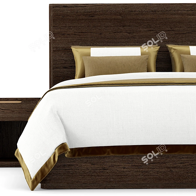  Rustic Heritage Breton Platform Bed 3D model image 2