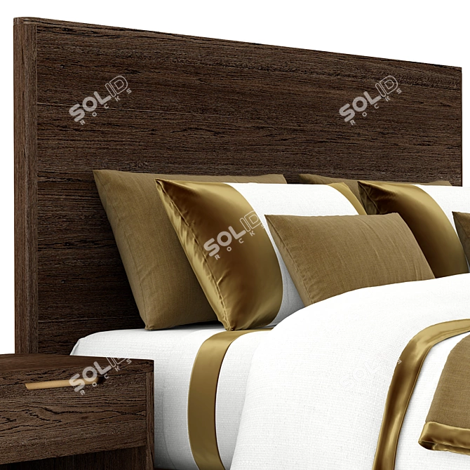  Rustic Heritage Breton Platform Bed 3D model image 3