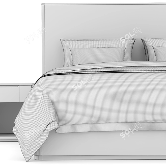  Rustic Heritage Breton Platform Bed 3D model image 6