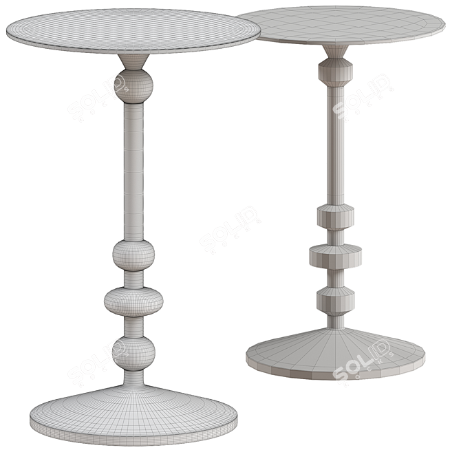 Elegant Zora Pedestal Accent Table 3D model image 2