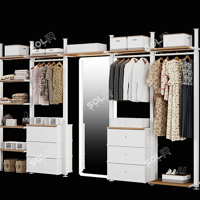 Modular Wardrobe System with Turbosmooth 3D model image 3