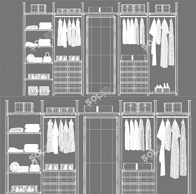 Modular Wardrobe System with Turbosmooth 3D model image 4