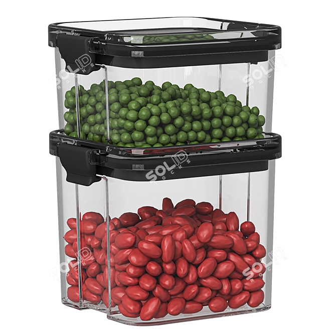 Food Storage Container Set (4) 3D model image 4