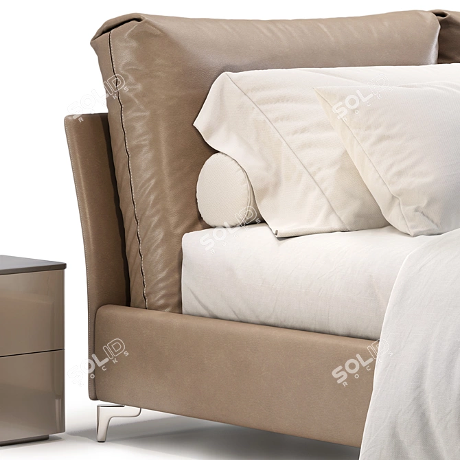 Modern Oasi Bed with Options 3D model image 4