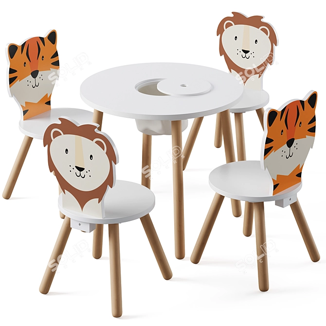  Dandelion Toddler Table & Chairs Set 3D model image 2