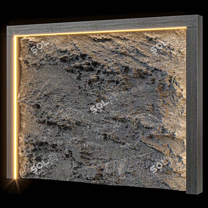 Sleek Black Stone Wall 2015 3D model image 6