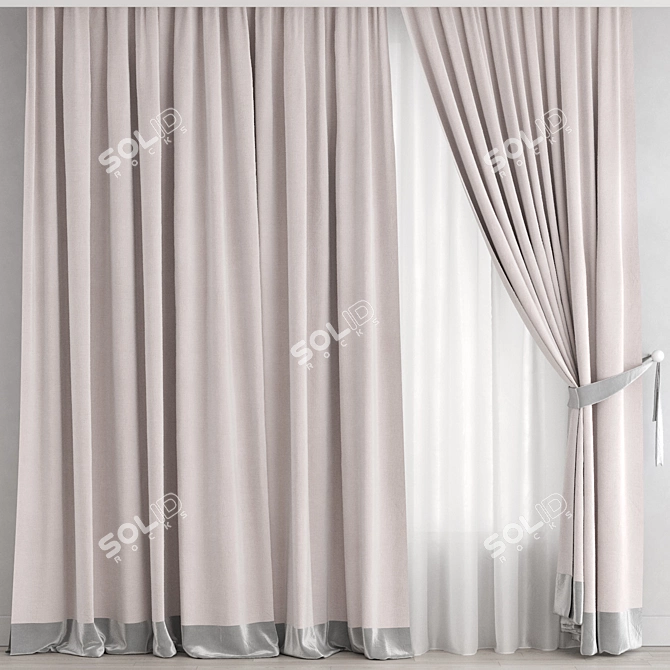 Cotton Curtain 219 3D model image 1