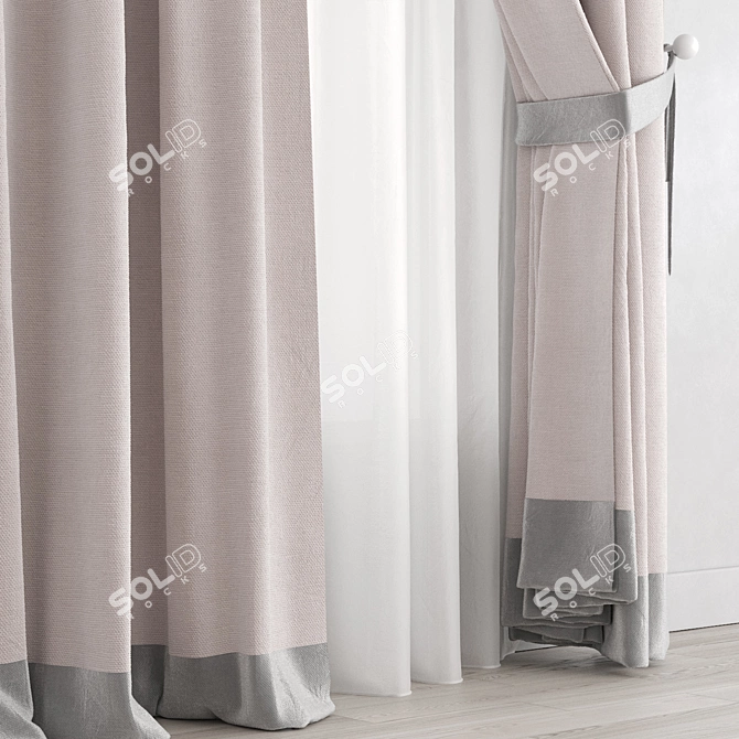 Cotton Curtain 219 3D model image 2